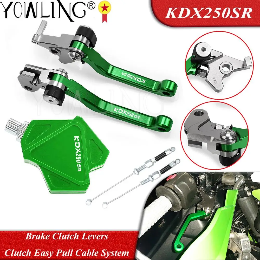 

Dirt Bike Brake Clutch Lever Stunt Clutch Easy Pull Cable System Set For KAWASAKI KDX250SR KDX 250 SR 1992 1993 1994 Accessories