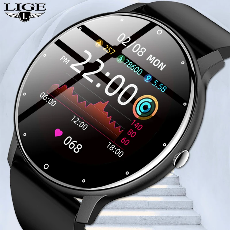 LIGE 2023 Fashion Smart Watch Men Fitness Bracelet Heart Rate Blood Pressure Monitoring Sports Tracker Smartwatch Gift for Women