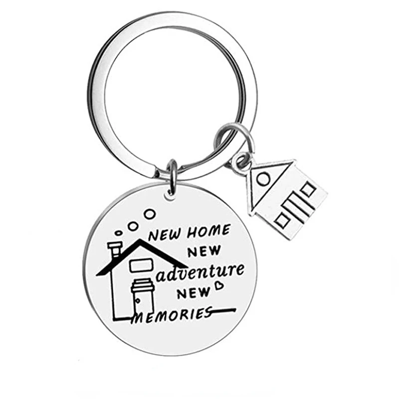 

2023 New Home New Adventures Lover Family Stainless Steel Keyring Key Chain Women Man Jewelry Accessories Pendant Gifts Fashion