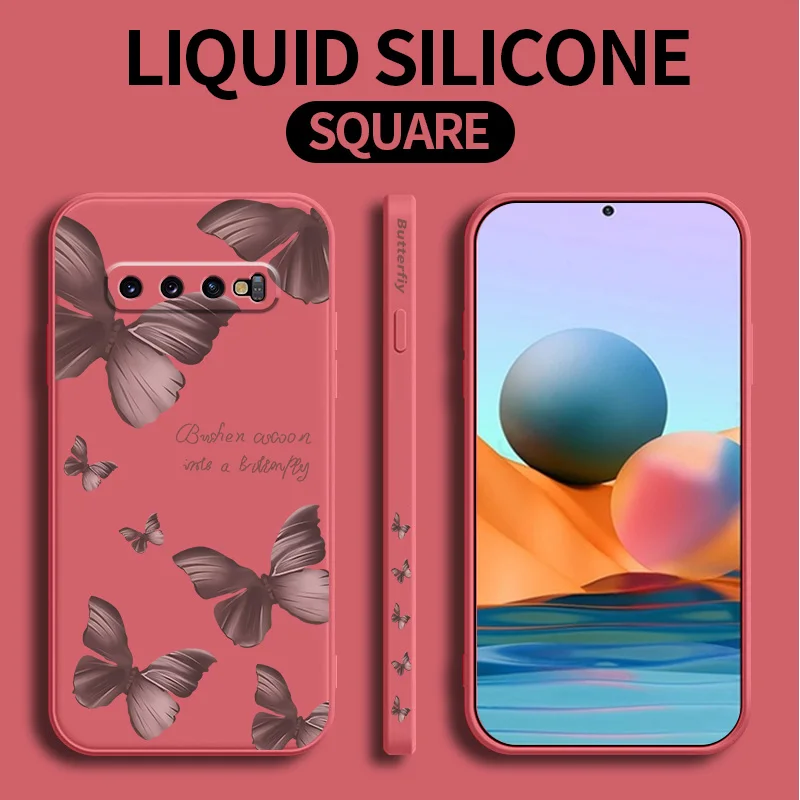 Роскошный чехол из жидкого силикона для Samsung S10 S10plus полная упаковка