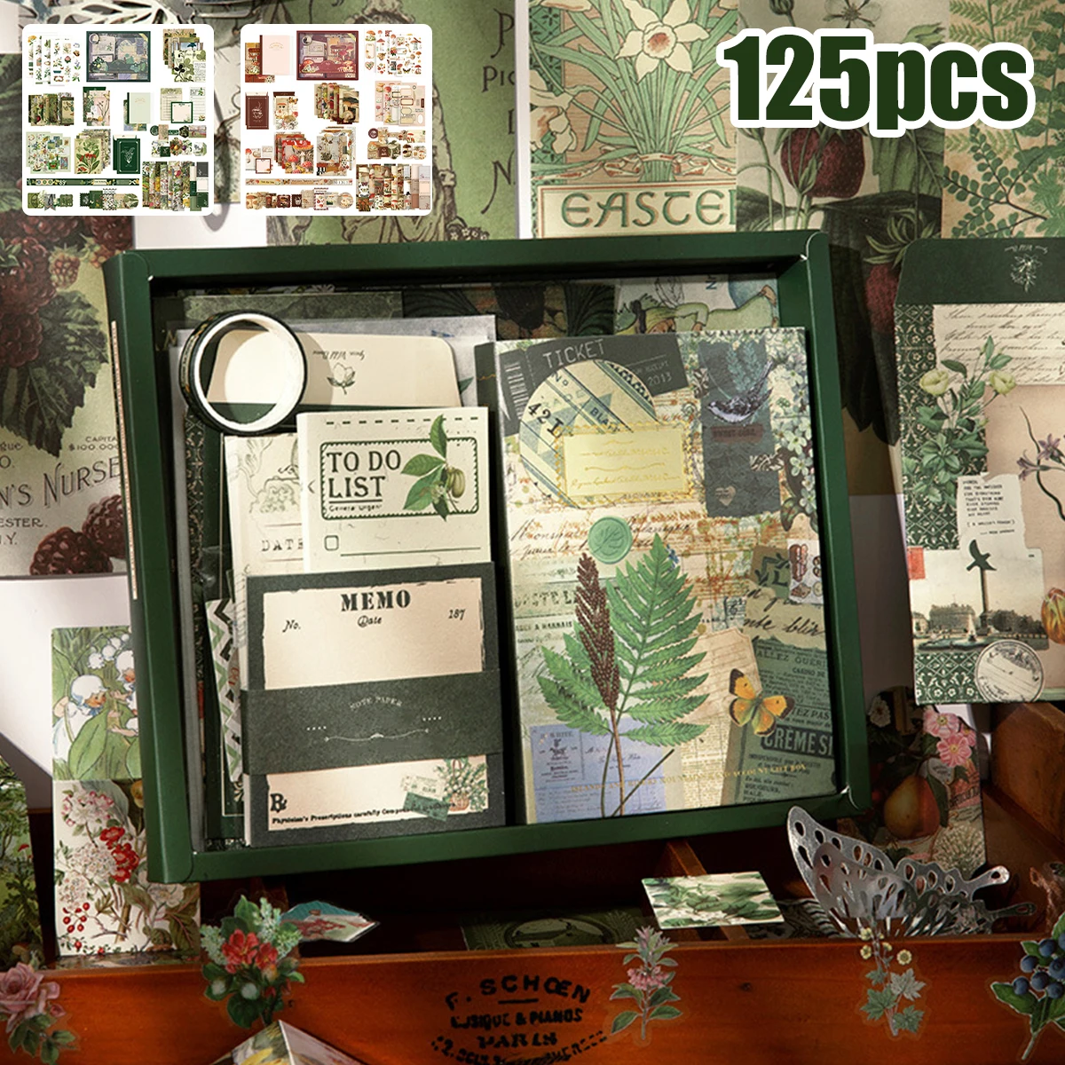 Diy Decorative Flower Mushroom Aesthetic Scrapbook Set Portable Scrapbooking Supplies