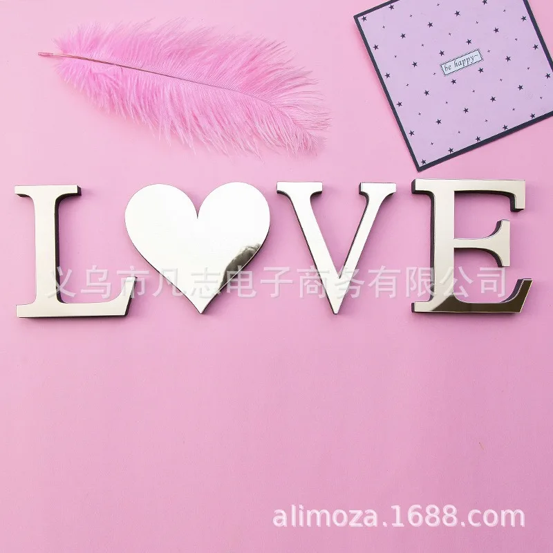 Наклейки на стену с золотыми английскими буквами настенные художественные