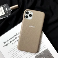 korea personalise name letters silver leather phone case for iphone 12 11 13 pro x xr xs max mobile iphone cover