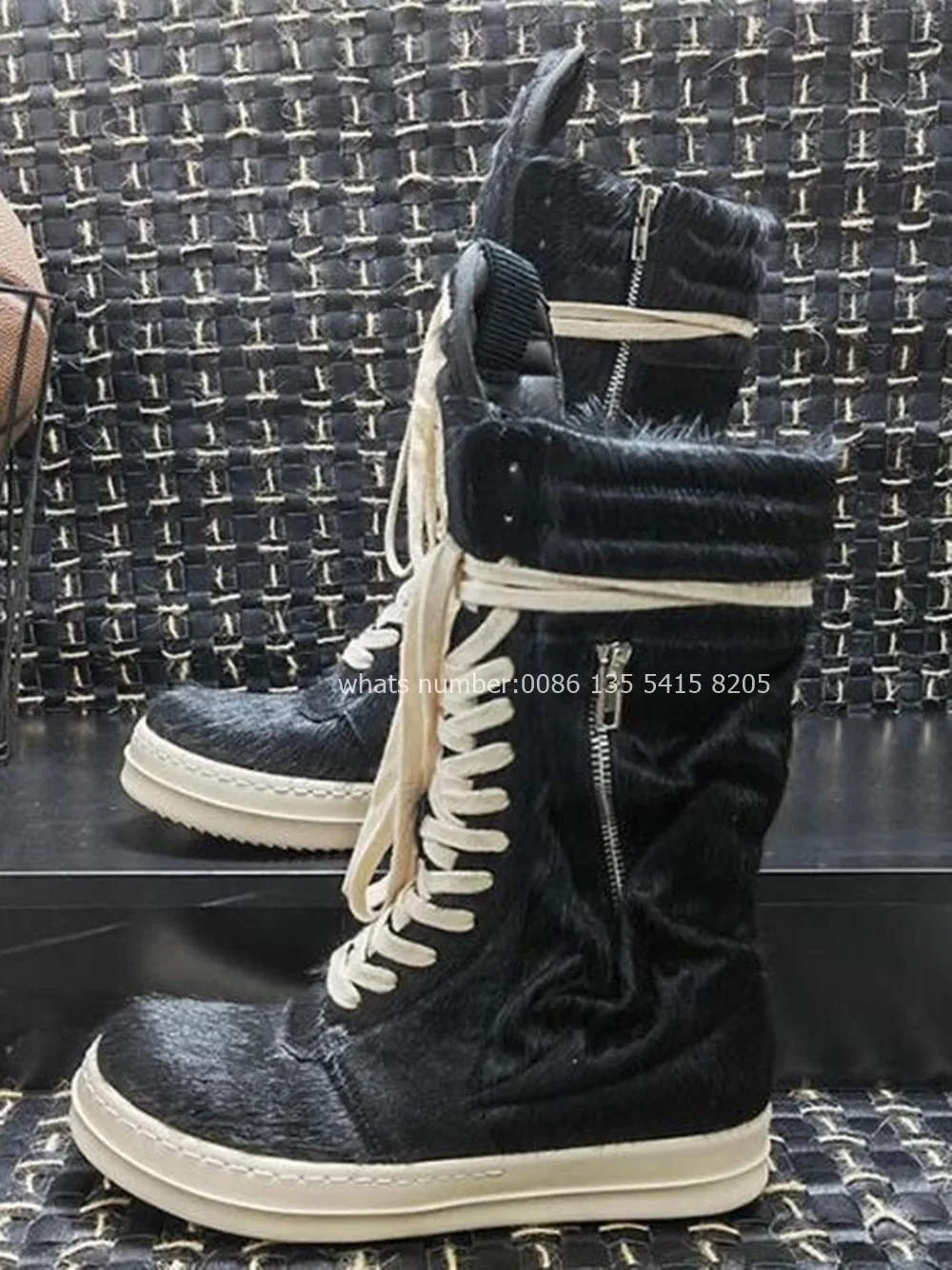 Женские ботинки из натуральной кожи с карманами на шнуровке