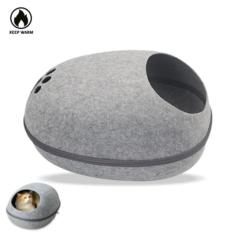 

Space Capsule Cat Bed Sleep Breathable Felt Bed Soft Removable Pet Nest Four Seasons Universal Wear-resistant for Cats Household