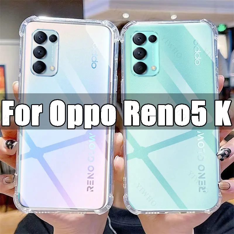 Прозрачный флип для Oppo Reno5 K TPU, прозрачный чехол для Oppo Reno 5 5 K 6,43 