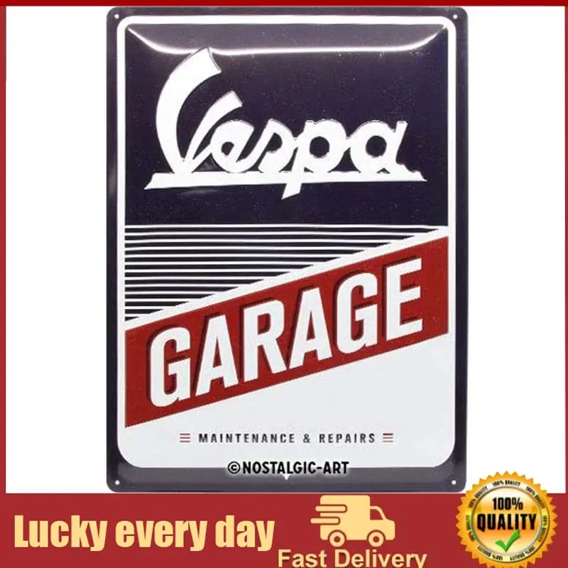 

Nostalgic-Art Retro Tin Sign – Vespa – Garage – Gift idea for scooter fans, Metal Plaque, Vintage design for wall decor motor