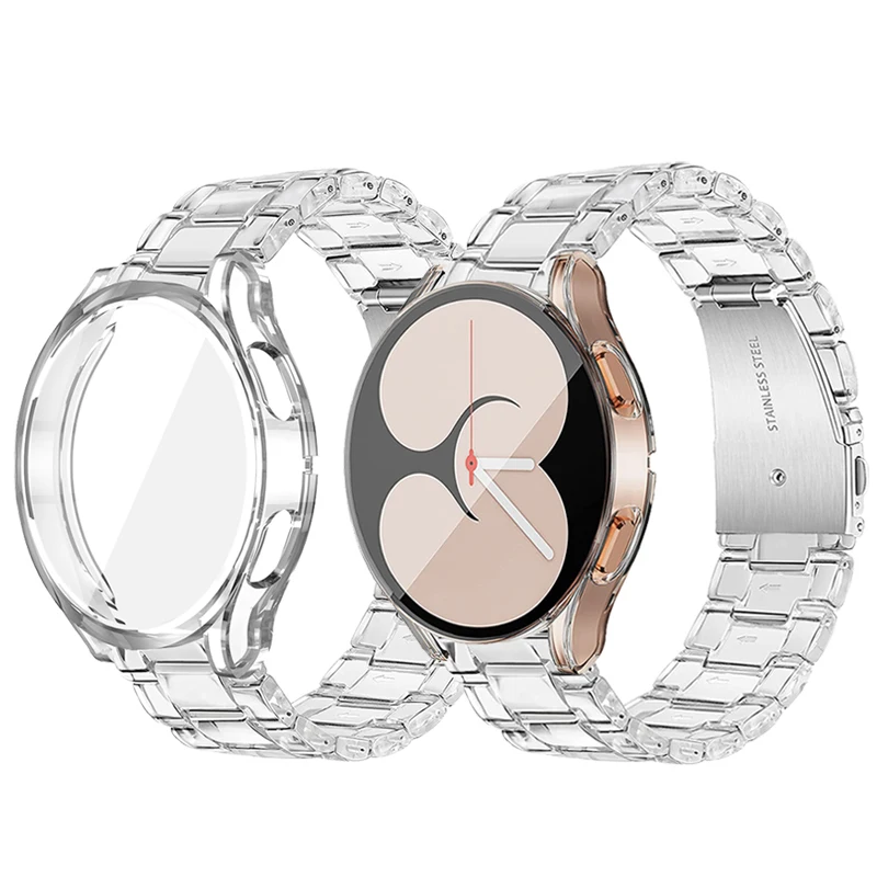 

Ремешок полимерный для Samsung Galaxy Watch 5 4 40/44 мм, прозрачный защитный чехол для часов 4 Classic 42/46 мм Active 2 40/44 мм