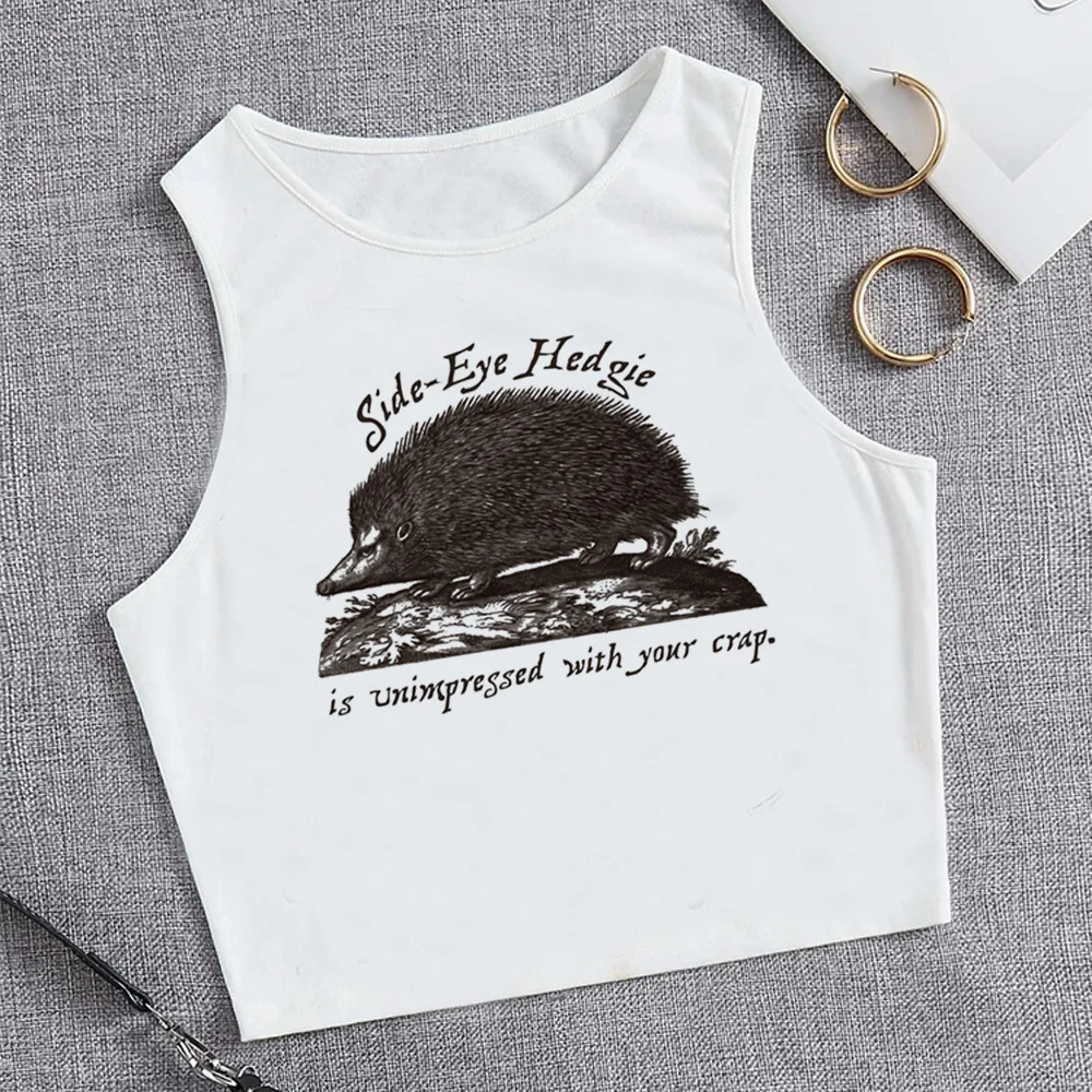 

Hedgehog tank top 90s trashy crop top girl goth fairycore graphic 2000s tshirt