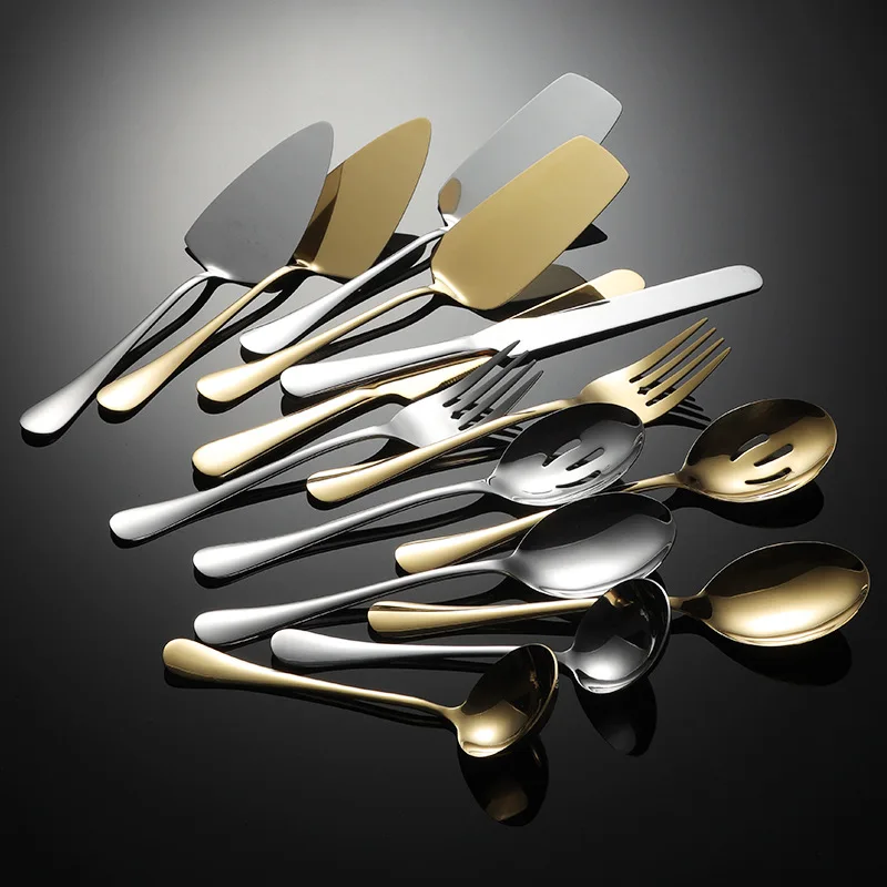 Сервировочная ложка и вилка из нержавеющей стали общественная нож для сыра торта