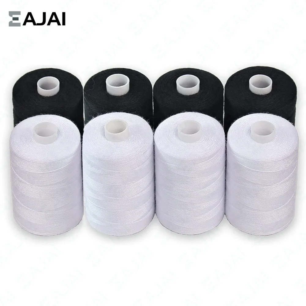 

Eajai 4Pcs 500M Sewing Thread Polyester Thread Set Strong And Durable Black White Sewing Threads For Hand Machines Knitting Yarn