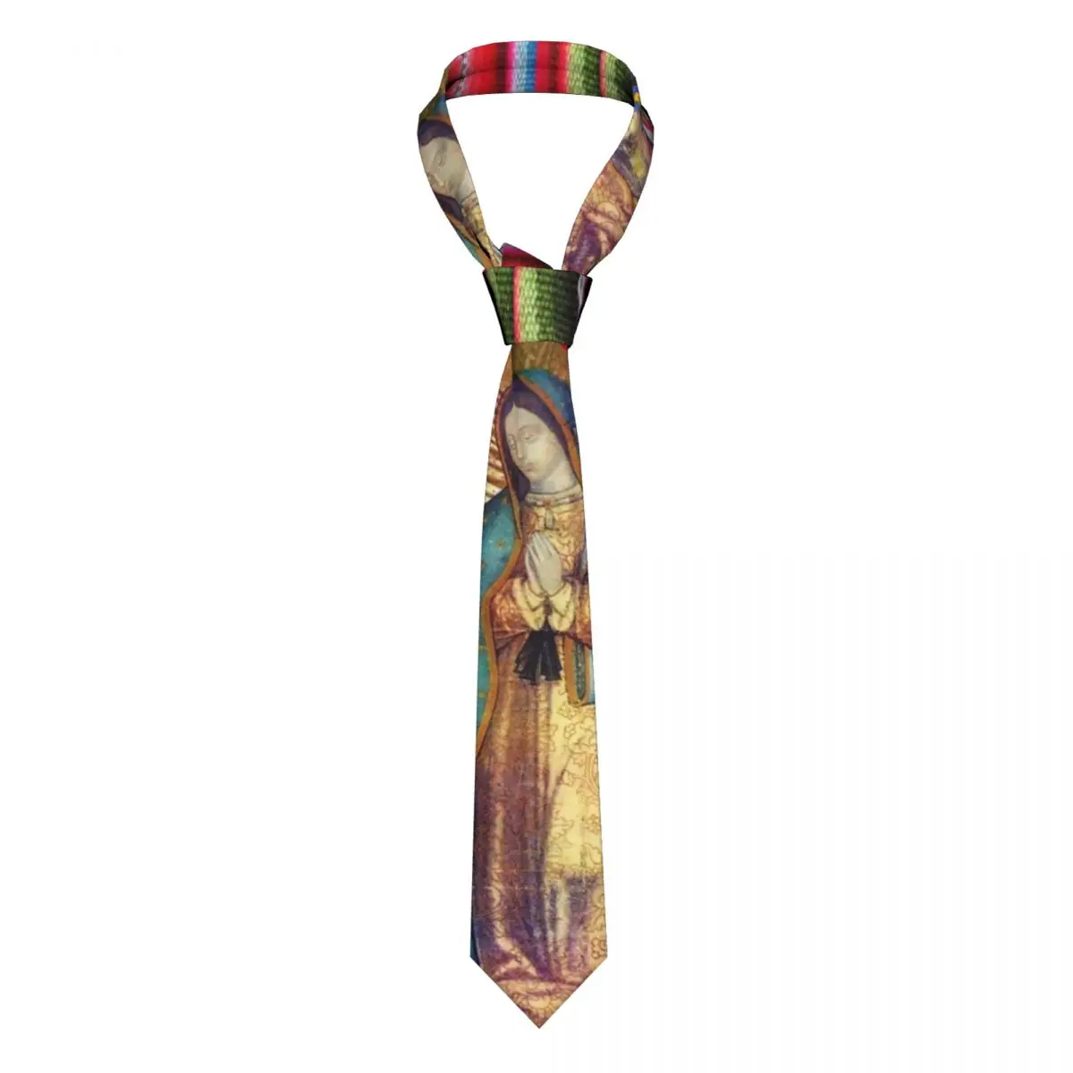 

Virgin Mary Catholic Tie Our Lady of Guadalupe Business Polyester Silk Neck Ties Man Accessories Blouse Printed Cravat