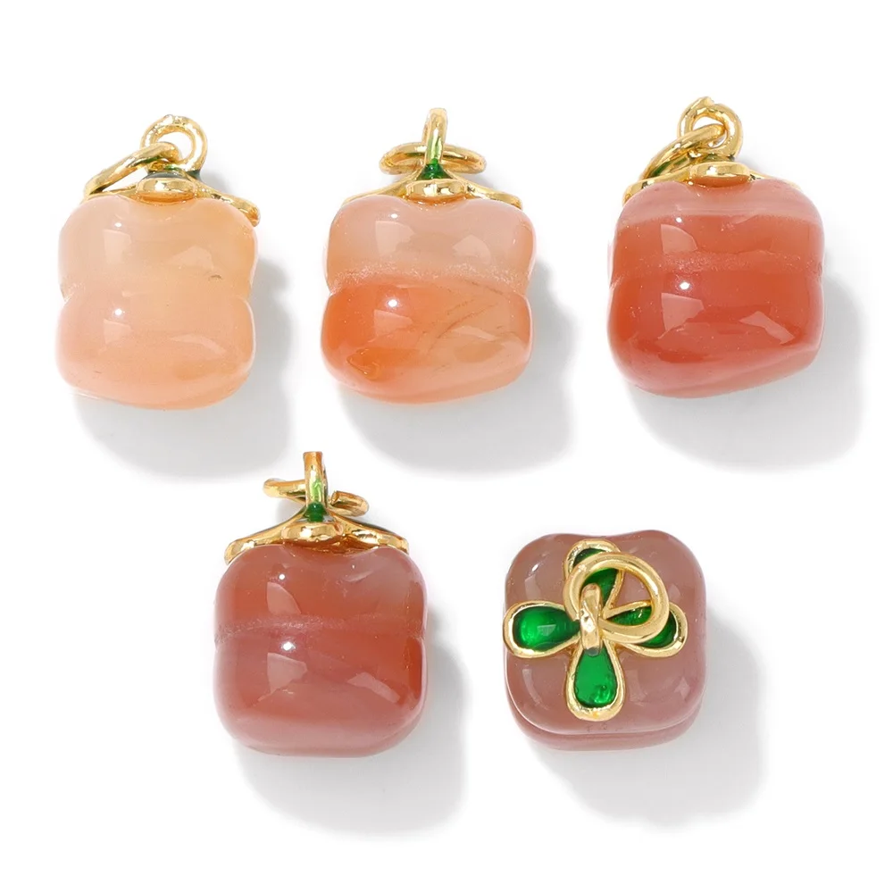 1 шт. кулон из натурального агата звезда пончик яблоко вишня персик камень для