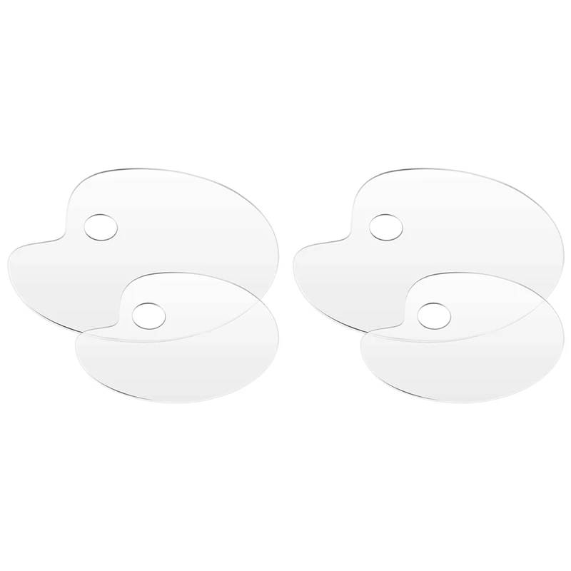 

PPYY-4 Pcs Clear Acrylic Paint Palette 10 X 6 And 11.8 X 7.8 Inch Art Paint Tray Palette For DIY Art Craft Painting