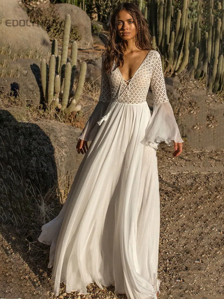 

Sexy See Through Bikini Cover-up Long White Lace Tunic Women Summer Clothes V-neck Mesh Dress Beach Wear Swim Suit Cover Up