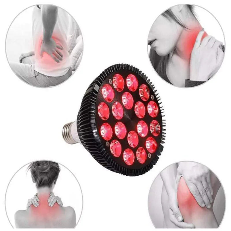 

660nm 850nm Near Infrared IR Lamp Red Light Bulb Anti Aging E27 Therapy for Skin Pain Relief Plant 18 LEDs Grow Light