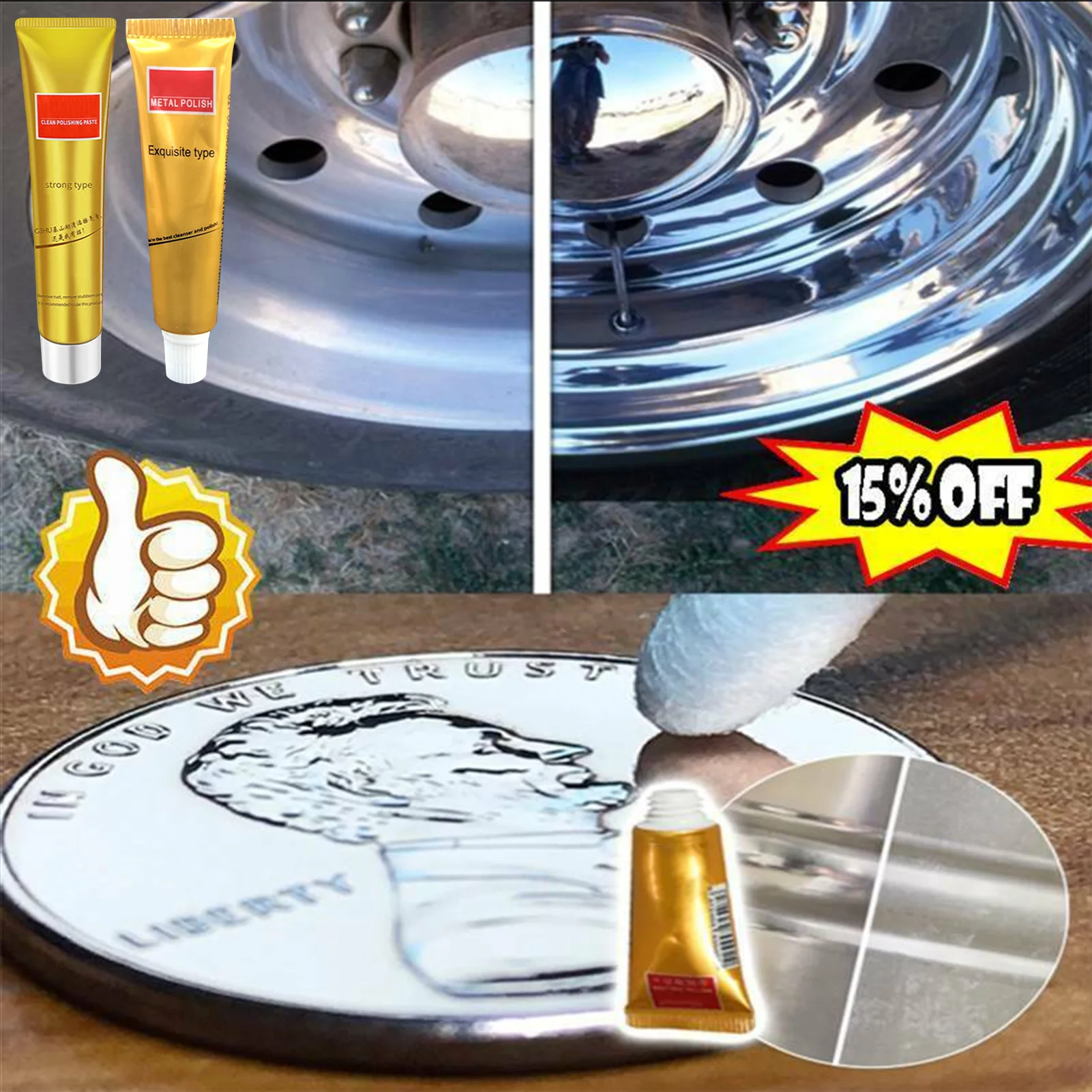 Metal Polishing Paste All Metal Polish Cream Metal Polish Cream Clean Polishing Paste Antique Coin Polish Rust Remover For Most