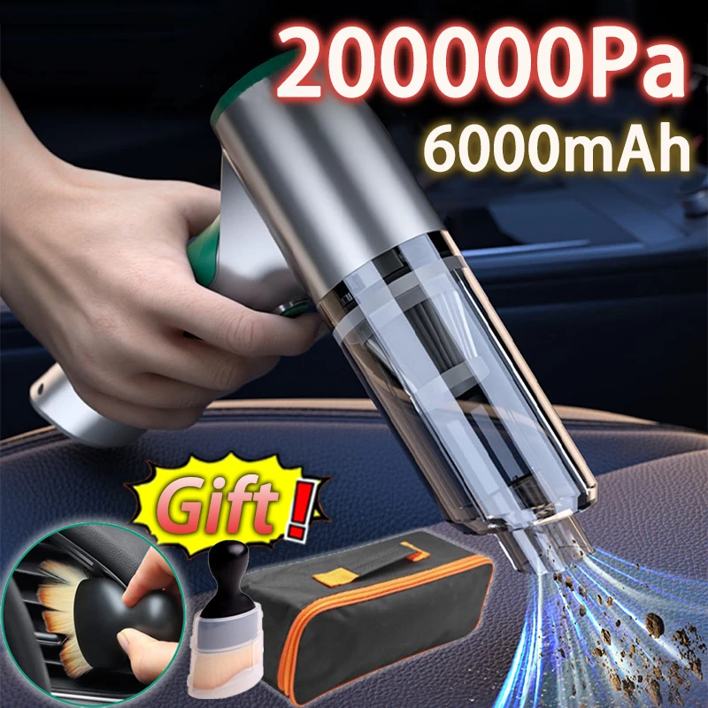 200000Pa Car Vacuum Cleaner 3 in 1 Wireless Vacuum Cleaner Handheld Vacuum Pump For Home Stainless Steel Filter Car Accessories