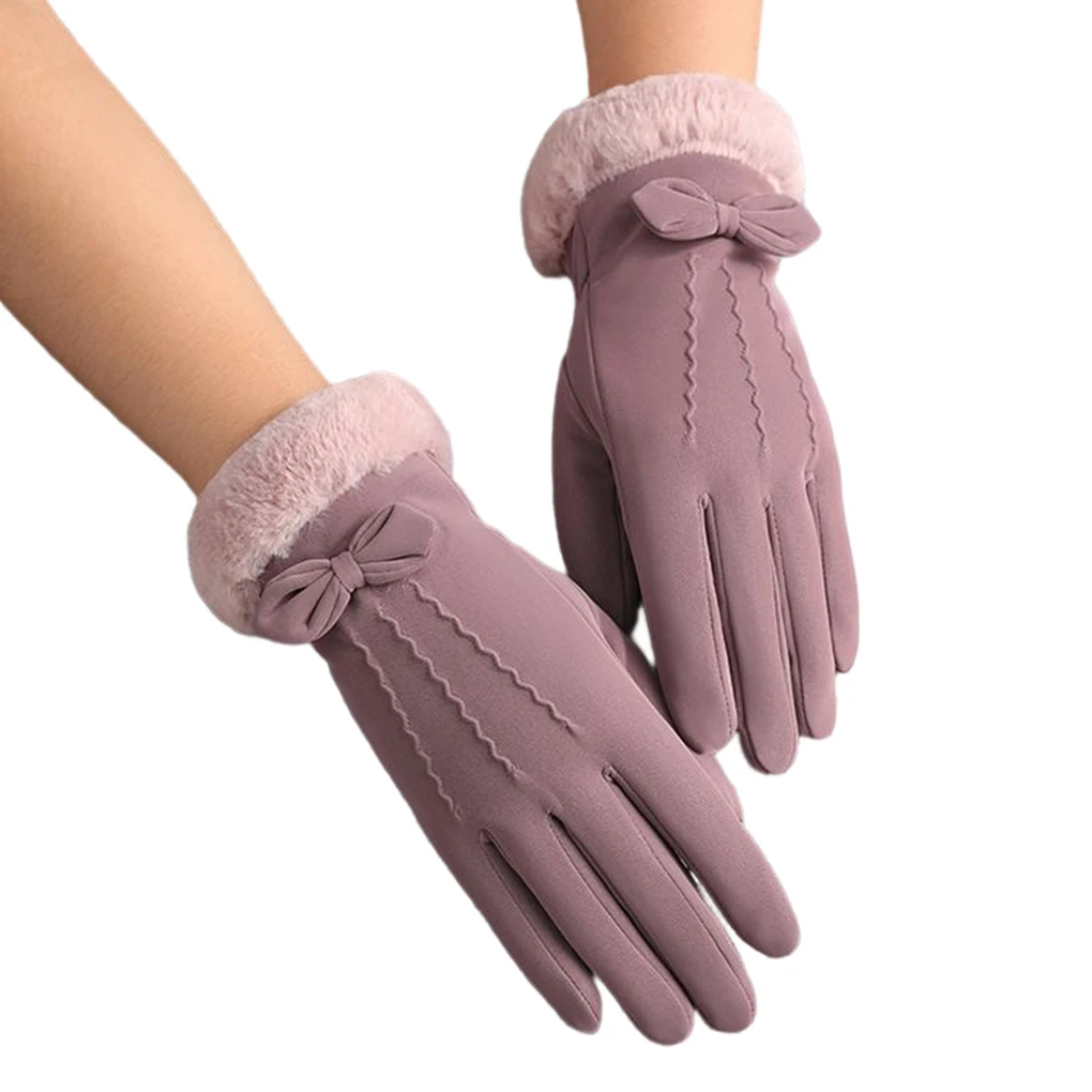 

Winter Gloves Thermal Simple Style Beautiful Girl Hand Cover Windproof Cycling Women Glove Female Hands Warmers