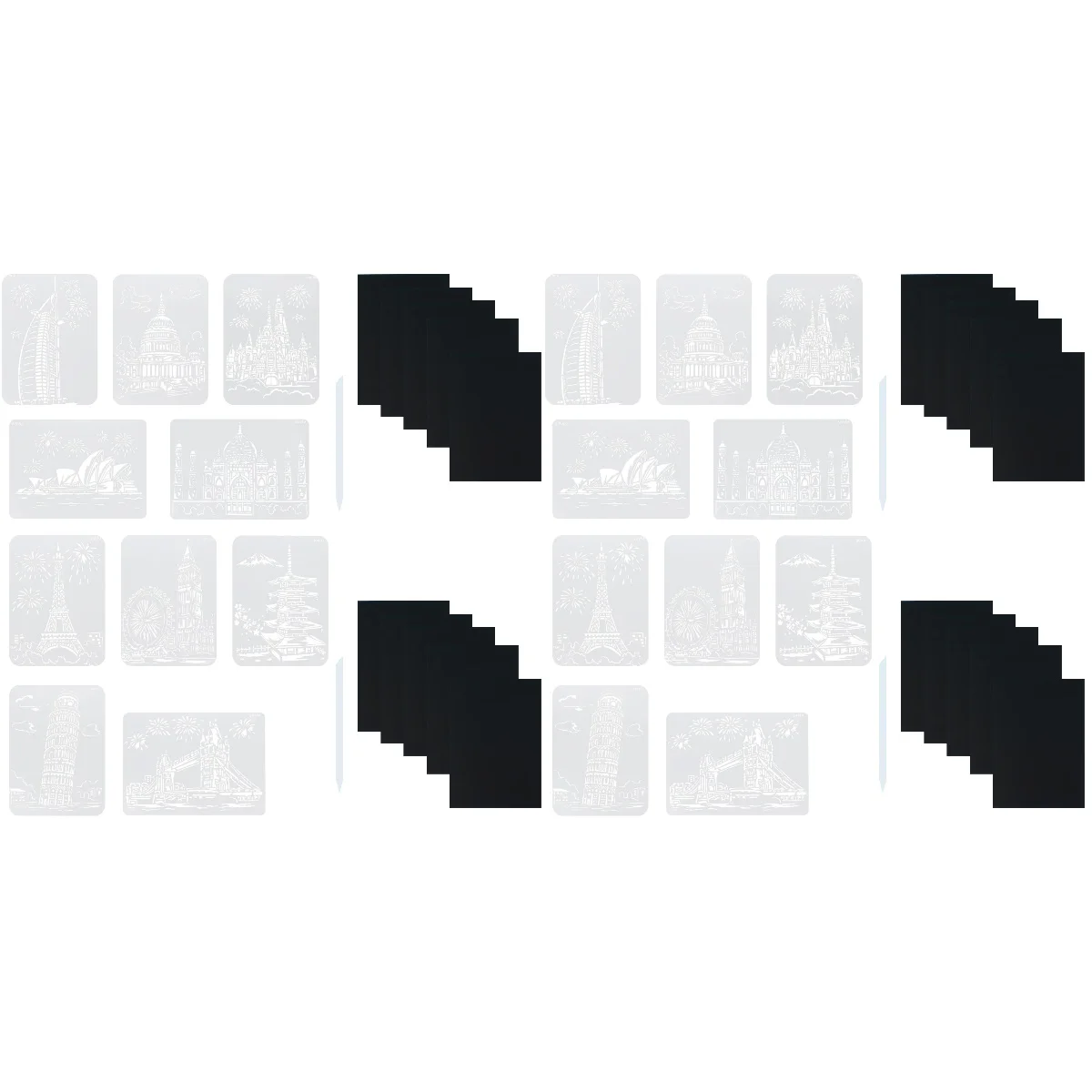 

4 набора бумаги и шаблонов для рисования царапин, наборы для рисования царапин для взрослых