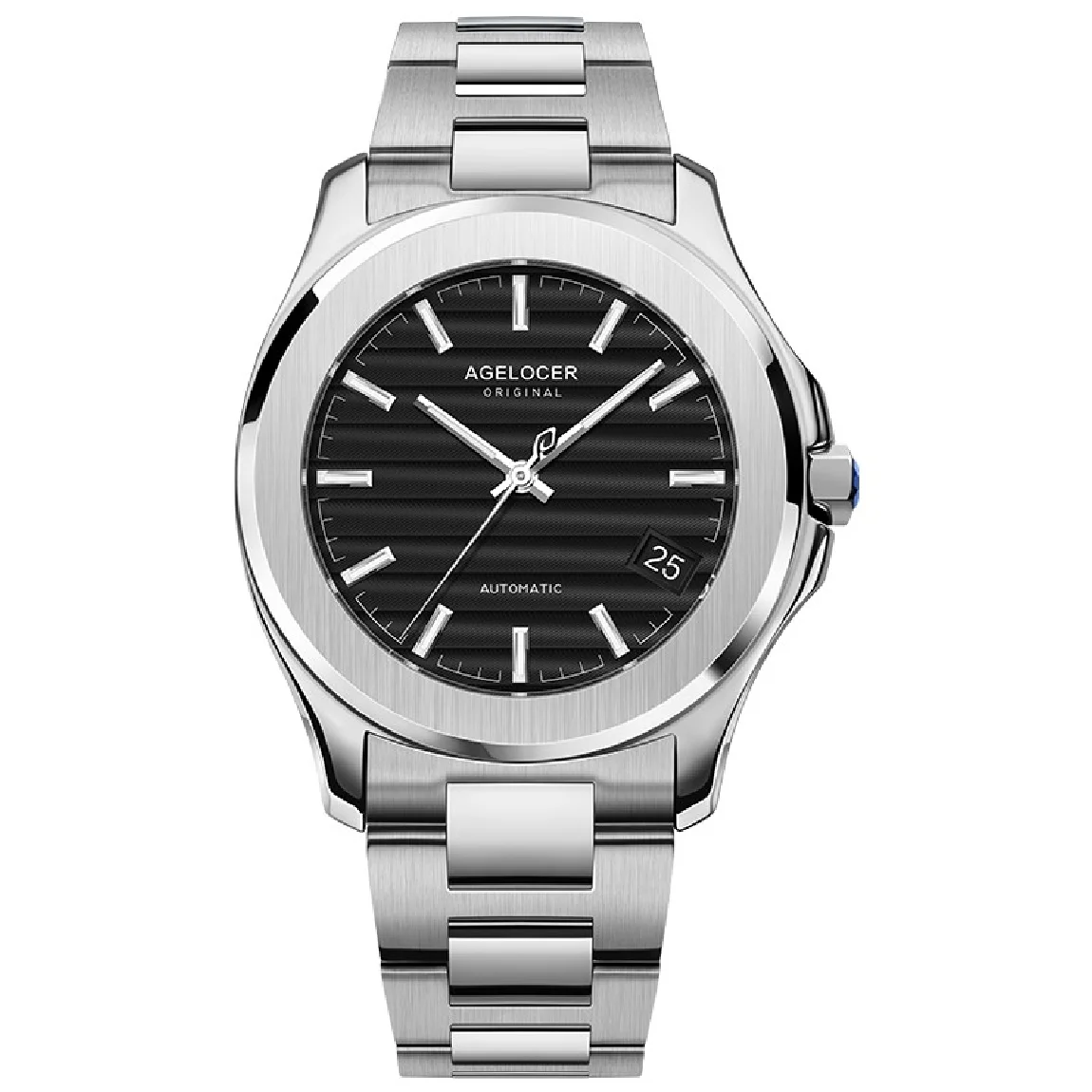 

AGELOCER Black Automatic Men Wristwatch Sapphire Luminous Men Self-wind Mechanical Watches Waterproof Power Reserve 80 Hours