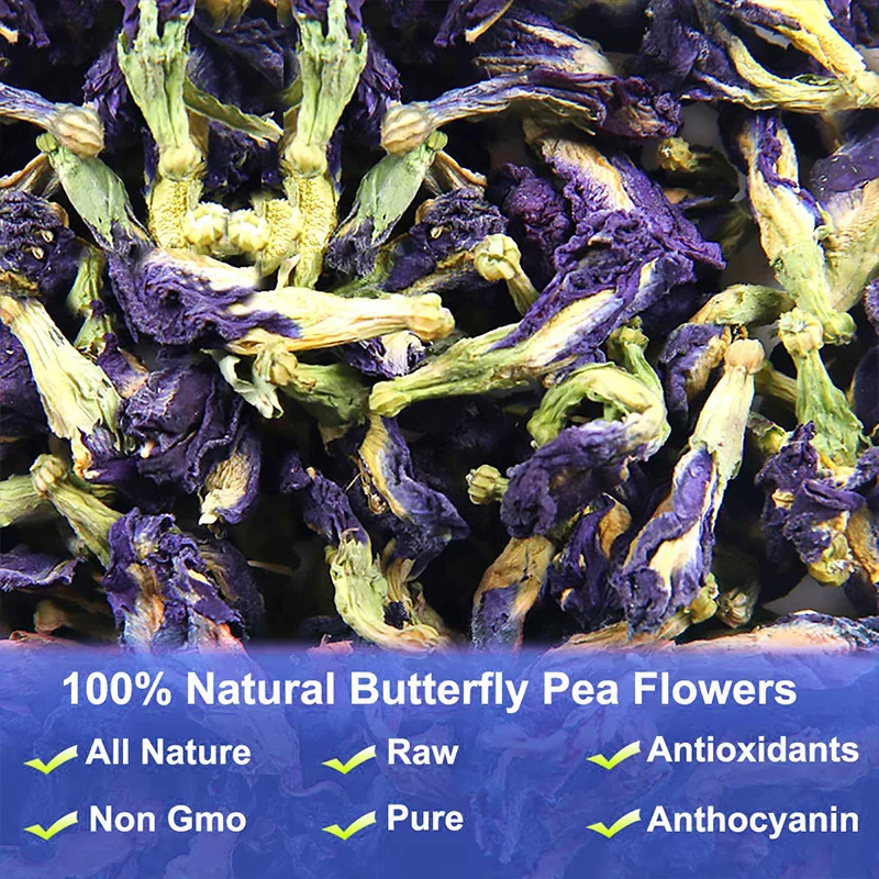 

100/500g/bag 100% Pure Natural Blue Butterfly Pea Flower Tea Dried Flowers Coloring Clitoria Ternatea Tea Health Thailand