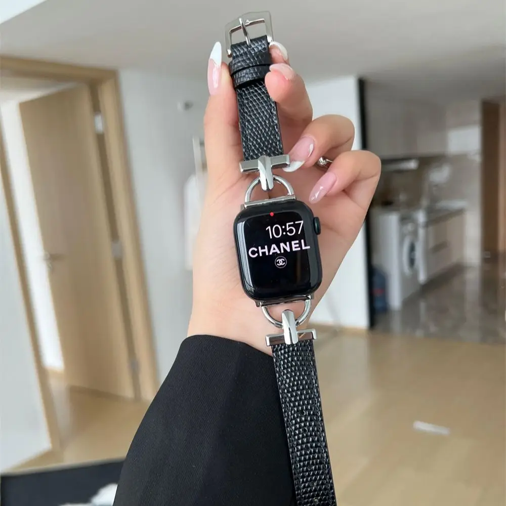 Luxury Fashion Leather Strap For iwatch Series 7 SE 6 5 4 Business Watchband For Apple Watch Band 41mm 45mm 38mm 42mm 44mm 40mm