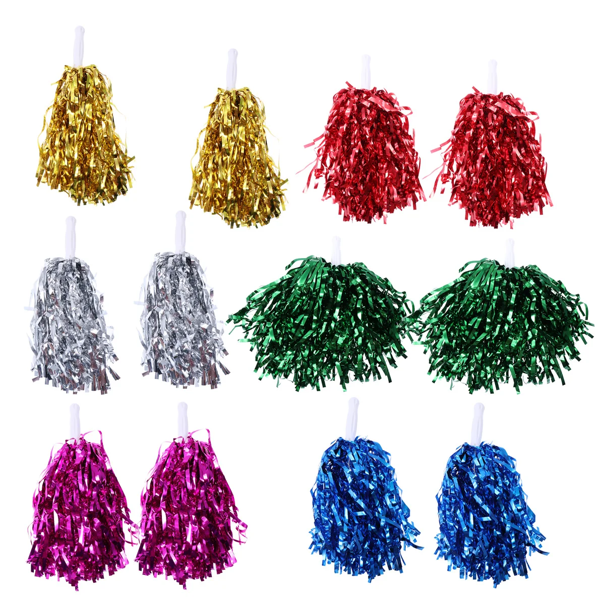 

12PCS Straight Handle Cheering Poms Cheerleading Kit Cheer Props for Performance Competition Cheering Sports Events (Random Gym