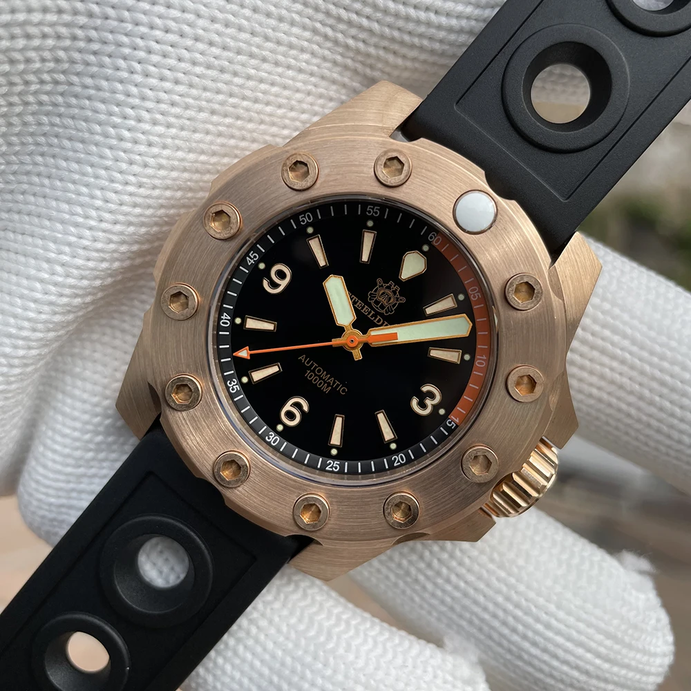 

Bronze Dive Watch STEELDIVE 1000M 100Bar Waterproof SD1948S Automatic Mechanical Watch Super Luminous Retro Hard Guy Wristwatch