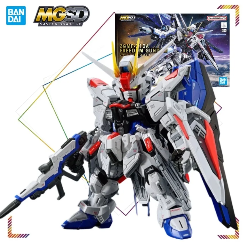 Фото Фигурки BANDAI MGSD Freedom Gundam, мобильный костюм Gundam SEED, милая Q-версия, коллекционная модель, подарок, игрушка №1