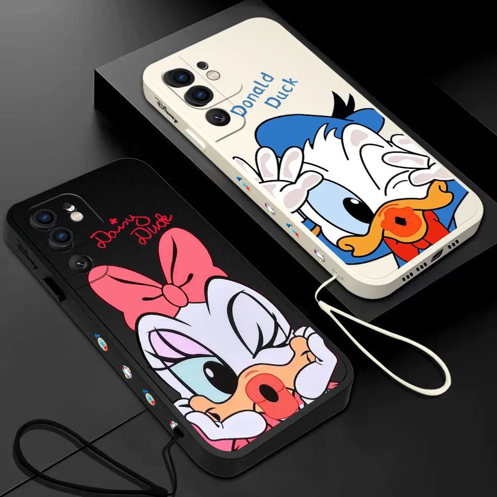 

Disney Donald Duck Daisy Couple Phone Case For Samsung Galaxy S23 S22 S21 S20 Ultra Plus FE S10 S10E Note 20 With Lanyard Cover