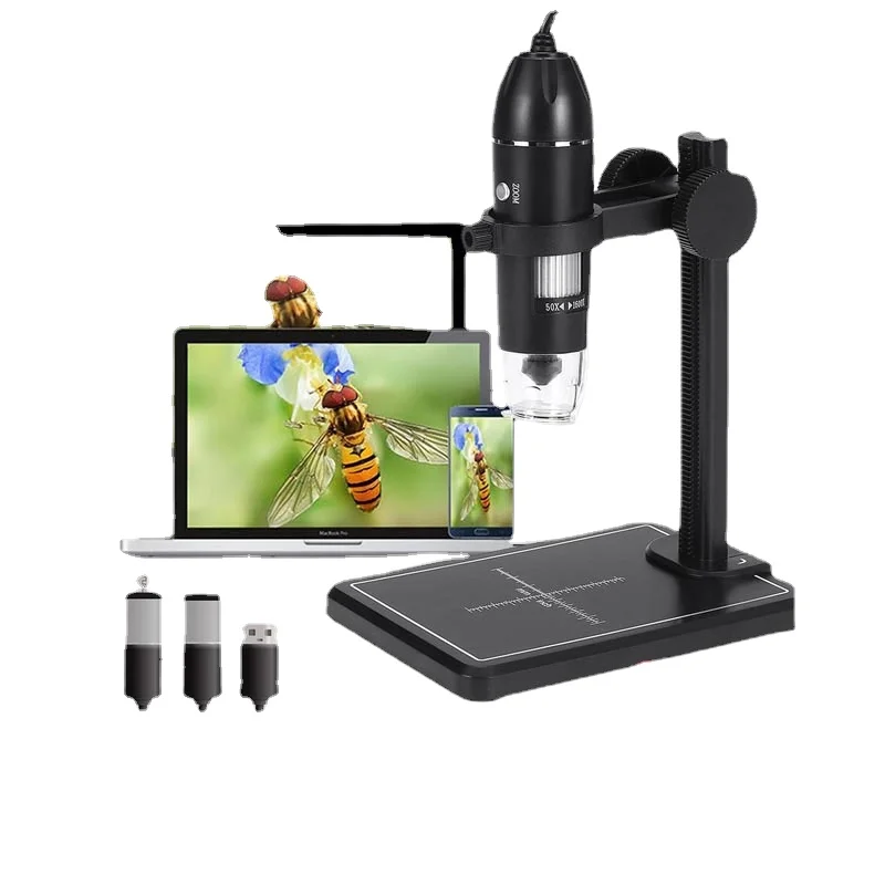 1600X Professional USB Digital Microscope 8 LEDs 2MP Electronic Microscope Endoscope Zoom Camera Magnifier Lift Stand Adapter