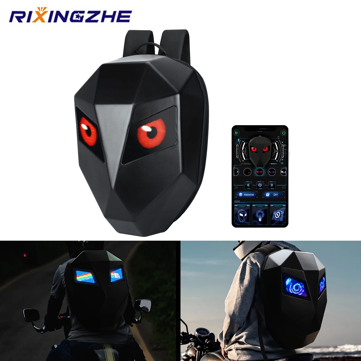 

Велосипедный рюкзак Knight с монитором глаз, классный 3D-Рюкзак knight для езды на мотоцикле, уличный велосипедный ранец с управлением через приложение