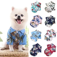 summer pet dog clothes hawaiian style leaf printed beach shirts for puppy small large cat dog chihuahua costume pet clothing