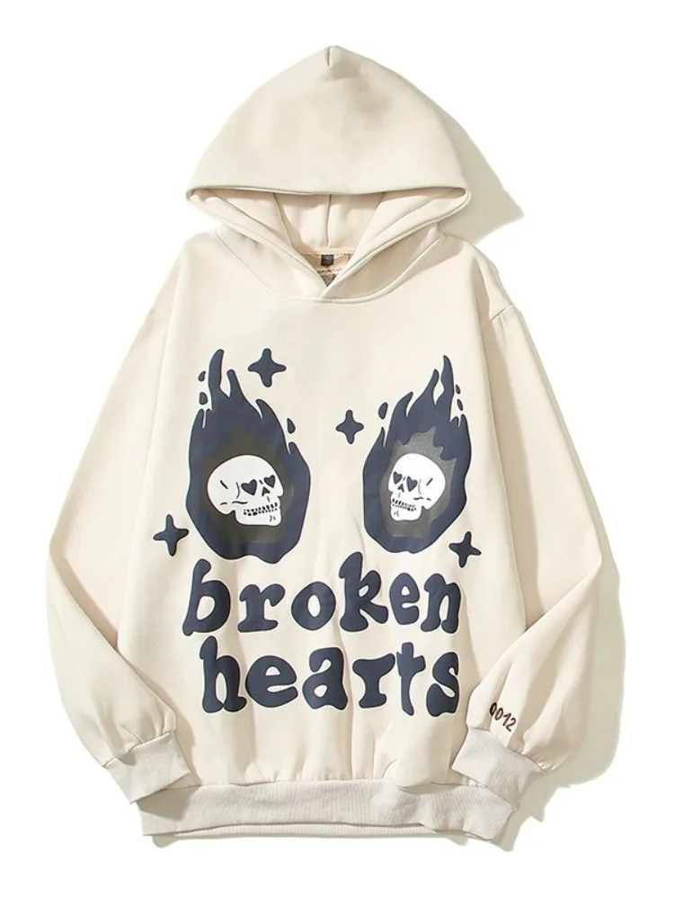 

HOUZHOU American Retro Streetwear Hoodie Women Grunge Vintage Hip Hop Skull Print Oversized Hooded Sweatshirt New In Autumn 2023