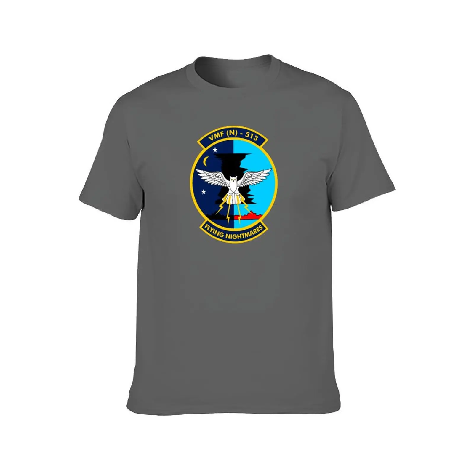 Мужская футболка VMF (N) - 513 Flying Nightmares USMC Attack Squadron Clean Style