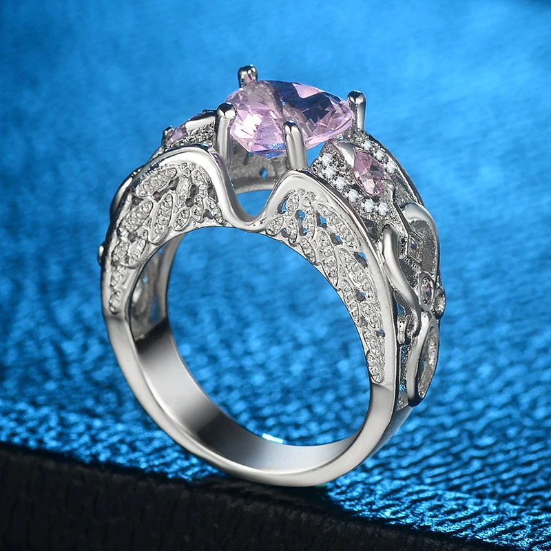 

Модное розовое милое Оригинальное широкое кольцо ручной работы для девушек женщин на свадьбу с праздничным ювелирным подарком