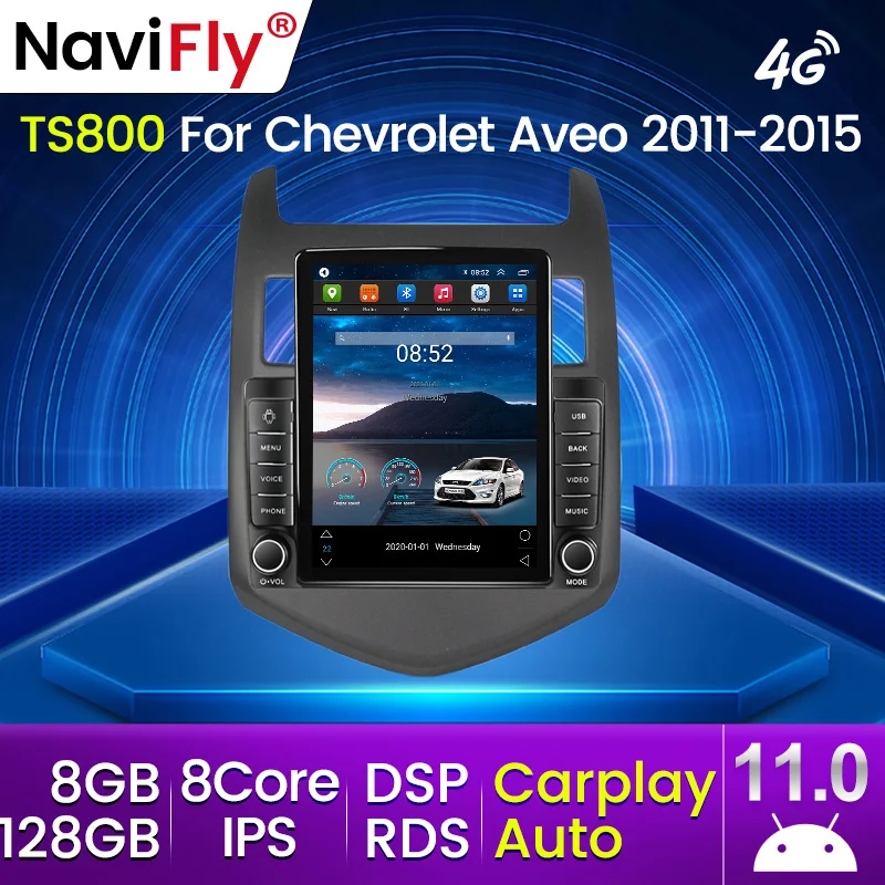 8G+128G Стерео Для Chevrolet Aveo 2 Sonic T300 2011 - 2015 Tesla Стиль Android Автомобильное Радио CarPlay Auto GPS