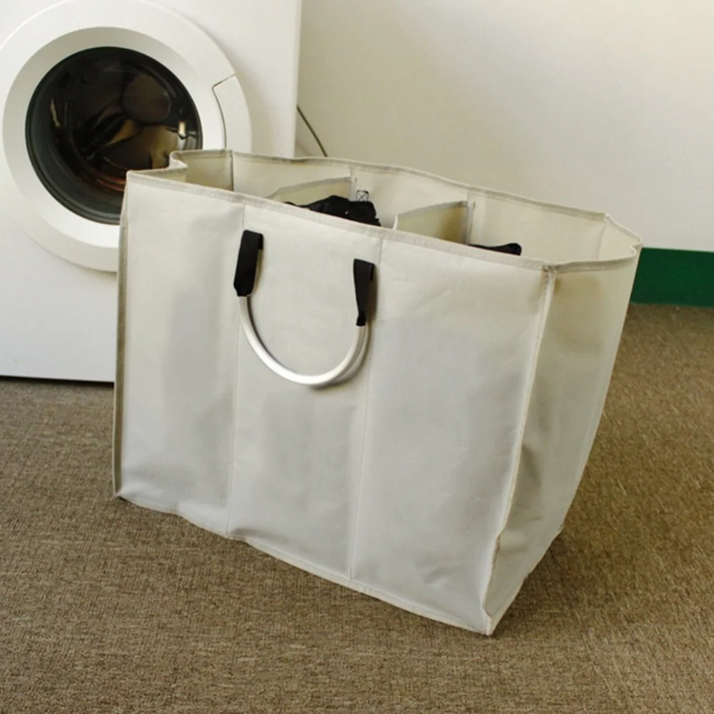

Foldable Laundry Basket Portable Dirty Clothes Hamper Collapsible 3-Bag Organizer Baby Clothing Storage Bag