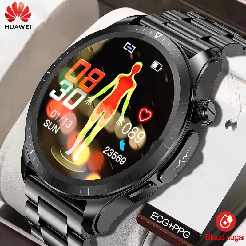 

Умные часы HUAWEI ECG + PPG, безболезненный неинвазивный уровень глюкозы в крови, спортивные режимы, термометр, оксиметр в крови, пульс, экран 360*360