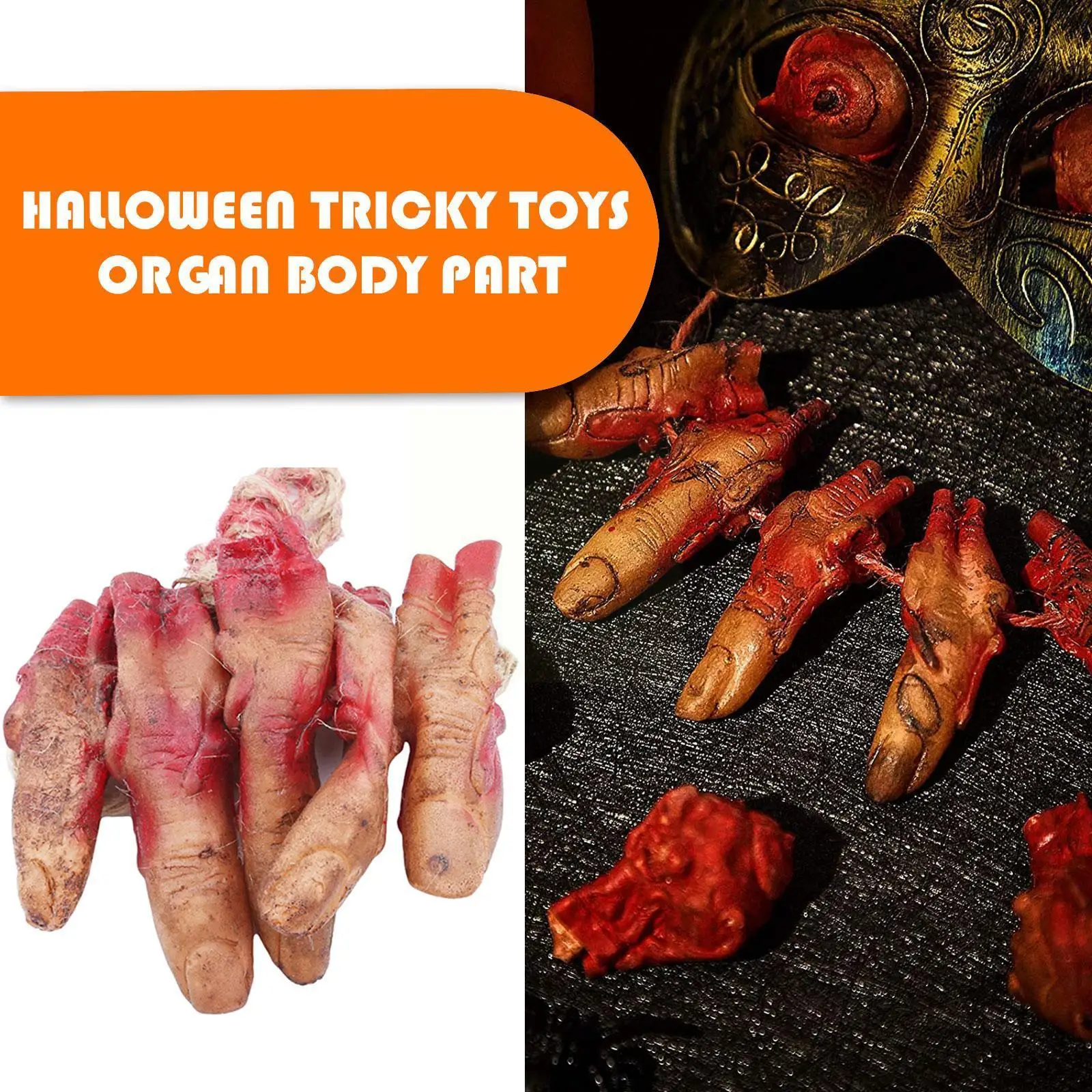 

Halloween Decor Horror Props Bloody Broken Finger Eyeball Tricky Toy Fake Body Organs For Haunted House Party Supplies H4C3