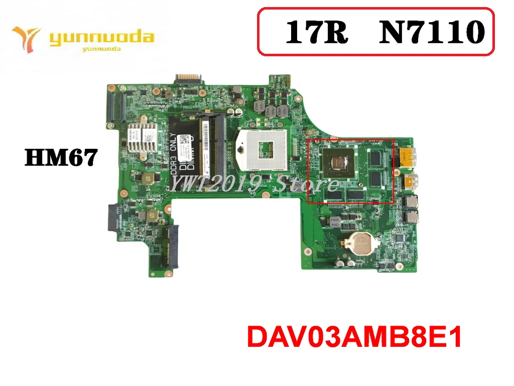 Оригинальная материнская плата 09NWTG DAV03AMB8E1 для ноутбука DELL Inspiron 17R N7110, 100% проб ddr3бесплатная доставка