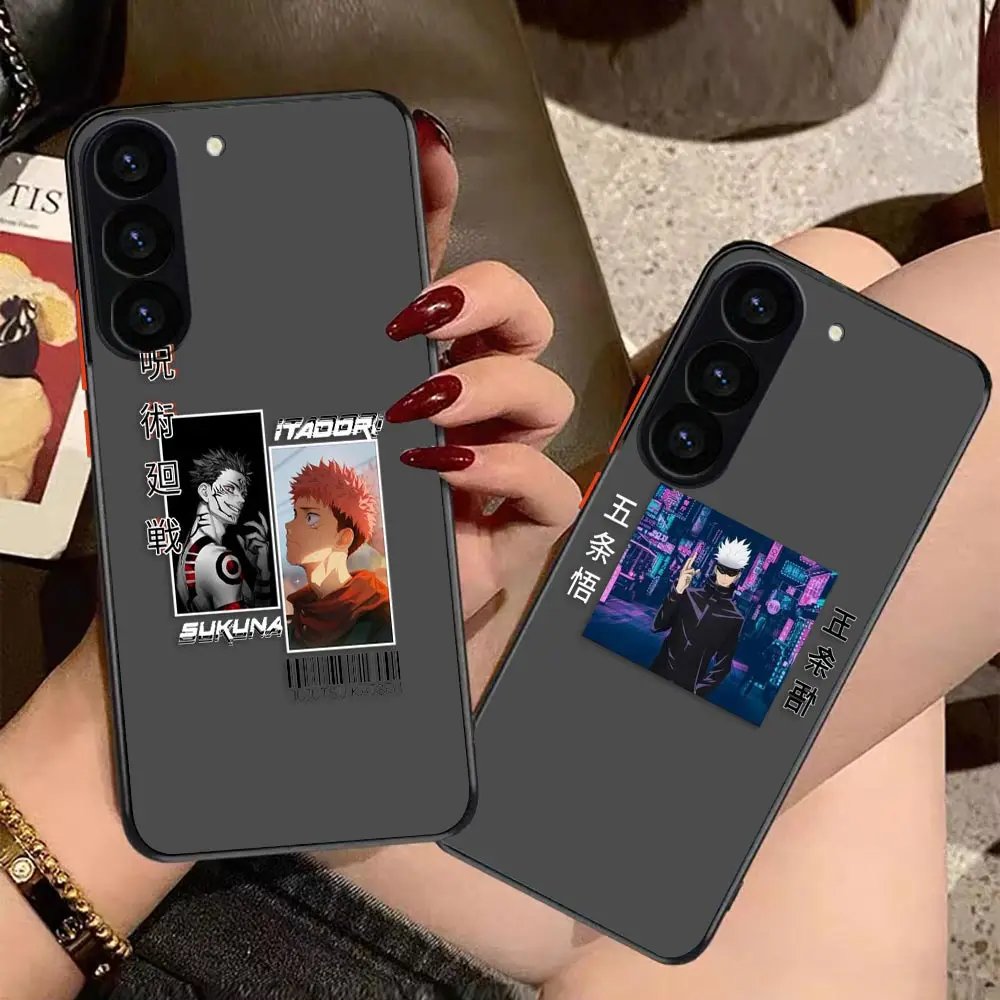 Matte Phone Case for Samsung Galaxy S23 S22 S21 S20 S10 4G S9 S8 Plus ULTRA 5G LITE Case Funda Shell Jujutsu Kaisen Yuji Satoru