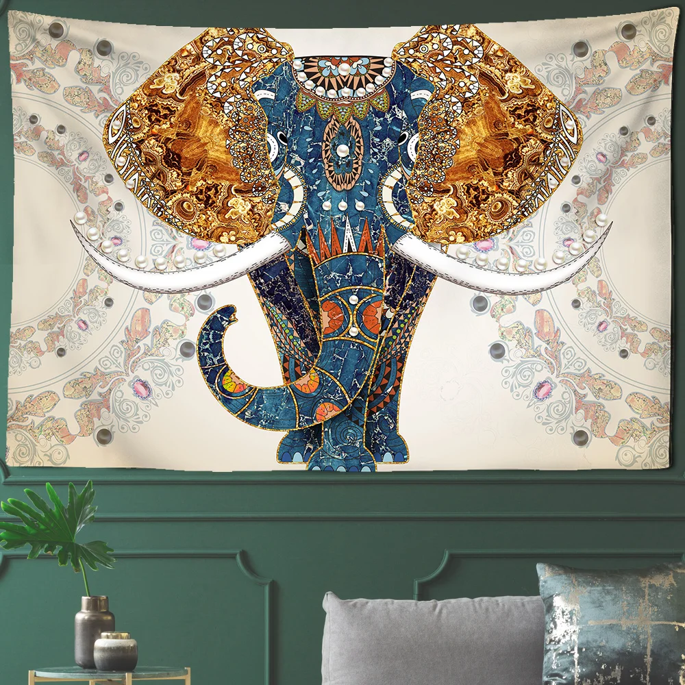 India Mandala Tapestry Elephant Buddha Aesthetic Wall Hanging 3D Print Boho Decor Vintage Decoration Psychedelic Home Decor Room