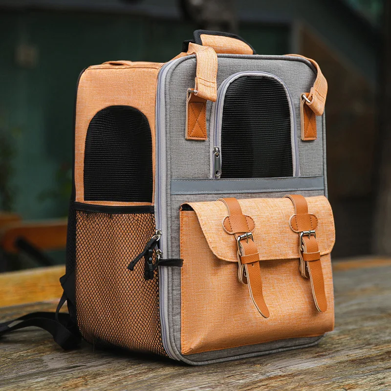 Small Foldable Cat Dog Travel Bag Carriers Backpack with Three-Sided Breathable Mesh And Removable Mat Pet Carrier |