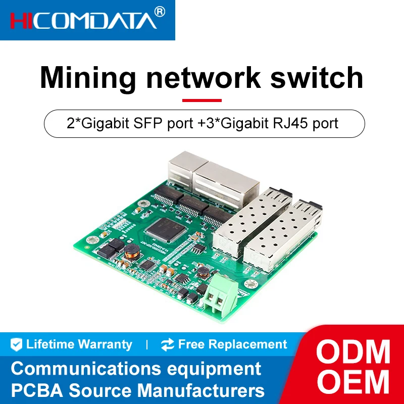 Промышленный коммутатор Ethernet 1000M 5 портов 2 GF 3 GE встроенный автоматический