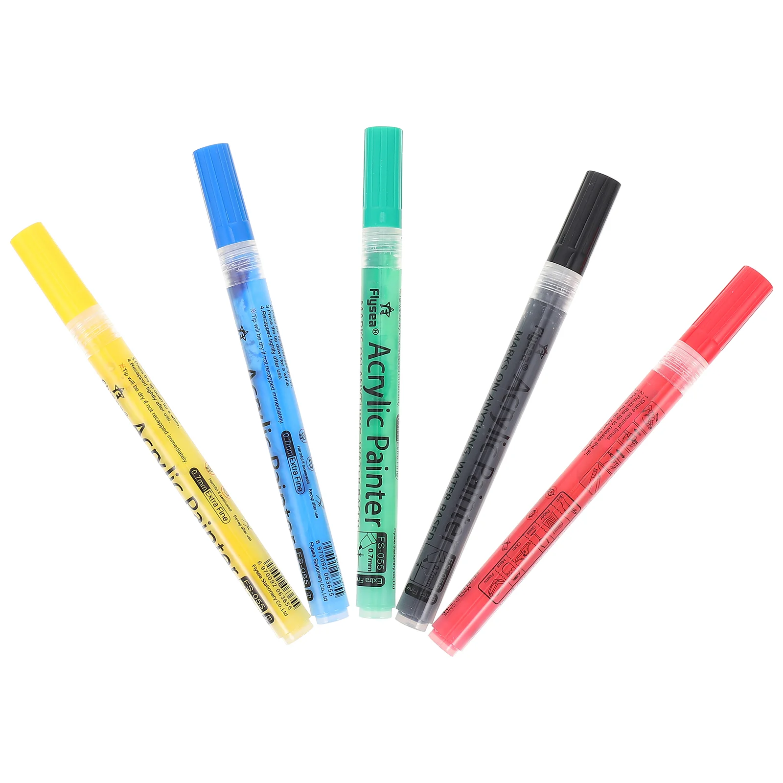 

5Pcs Quick Drying Book Marker Water Based Paint Pen Notepad Highlighter