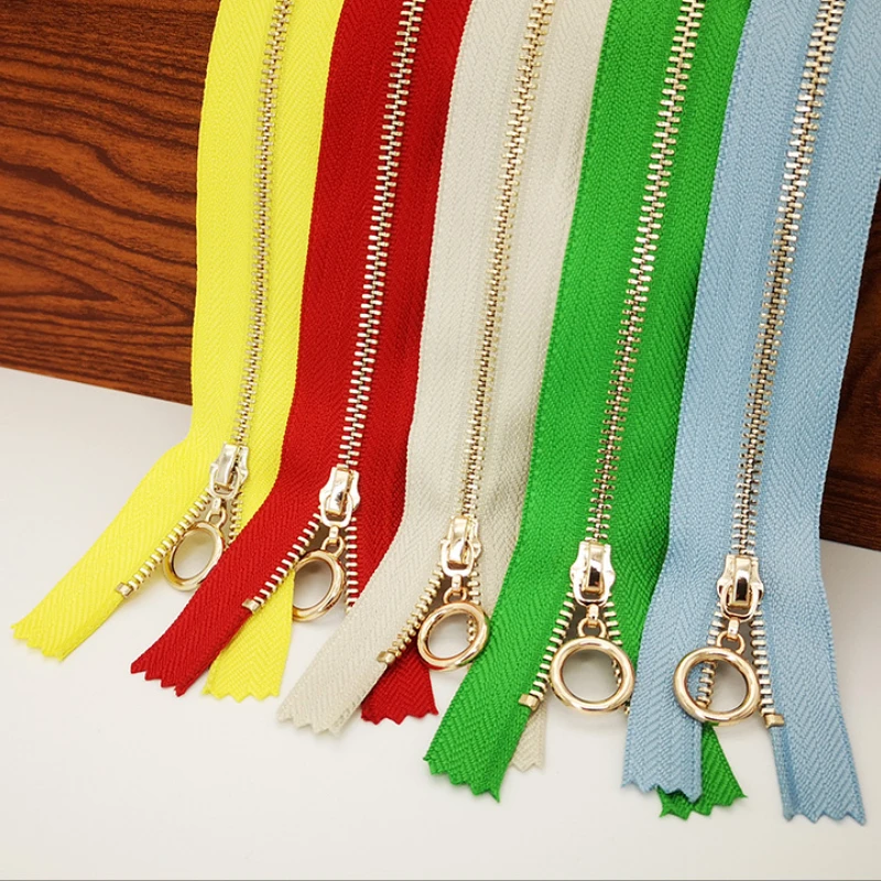 

1Pc 40cm 3# Metal Close-end Zippers Auto Lock Zippers Nylon Webbing Jacket Pocket Wallet Garment Bag Accessories Sewing Supplies