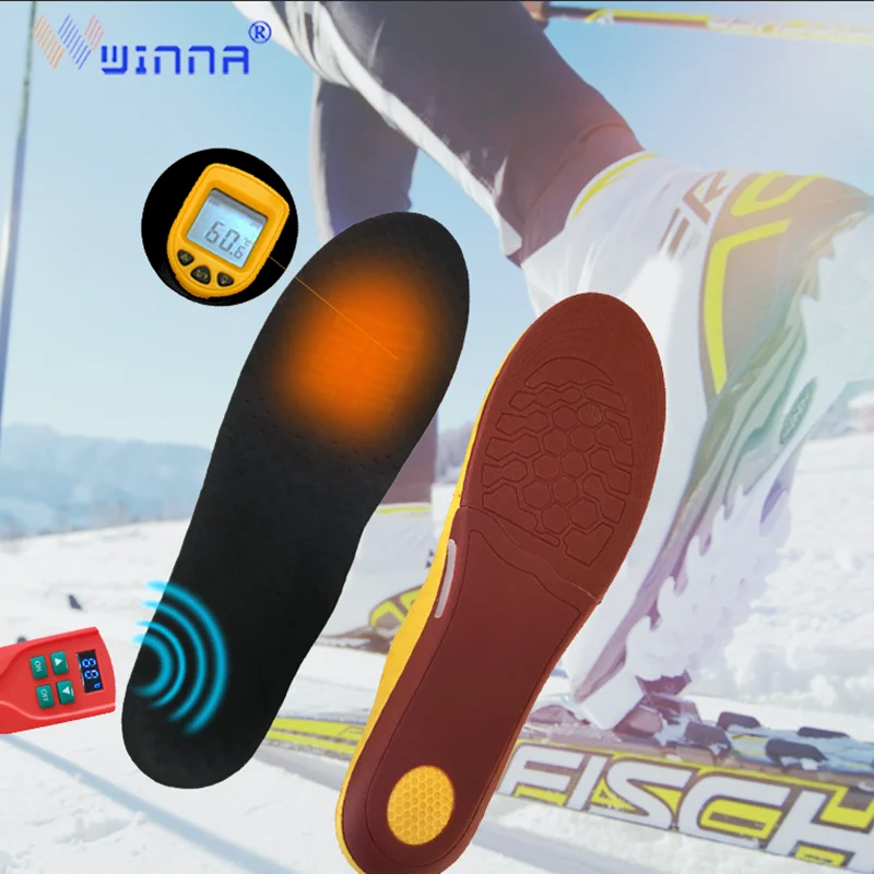 USB unisex heating shoes arch pad remote control foot pads promote blood circulation to keep warm in winter skiing and camping