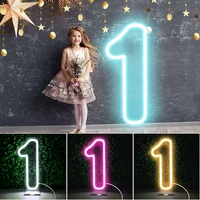 1 m large number 1 neon sign light for birthday party wall art baby birthday design led light personalized sign with base dc 12v
